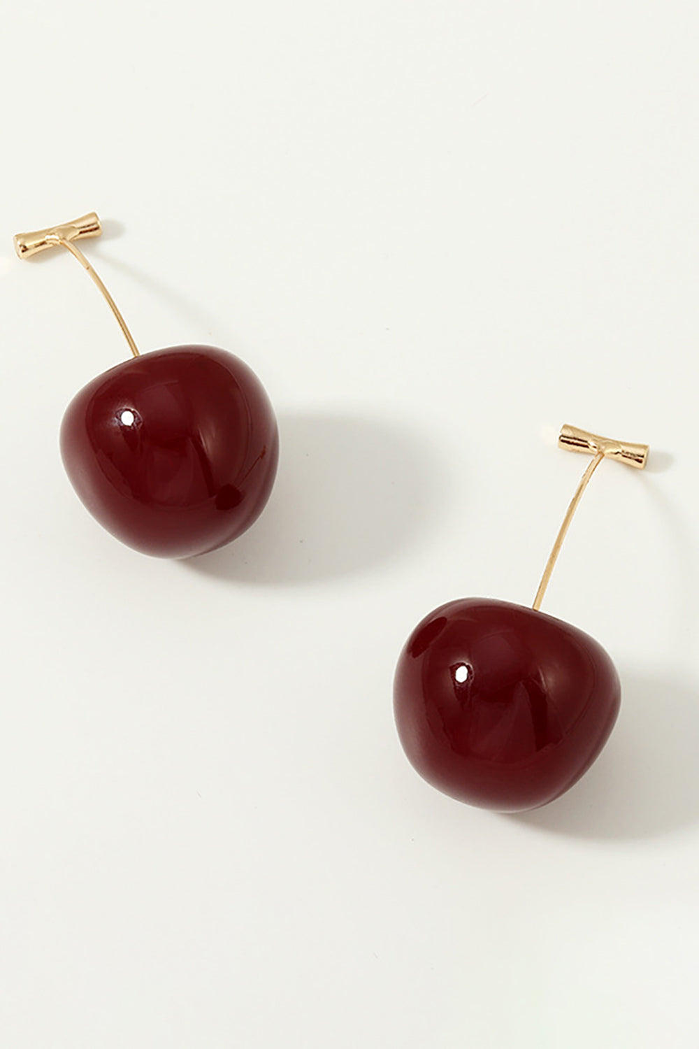 Golden Red Cherry Earrings