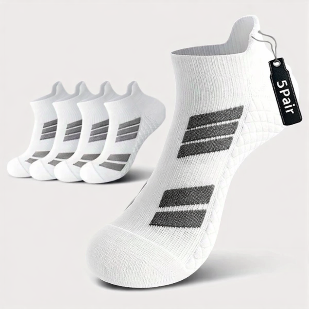 Stay-Put No-Show Sports Socks – Soft Cotton, Zero Slipping