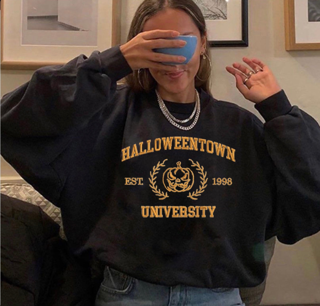 Halloweentown Embroidered Crewneck