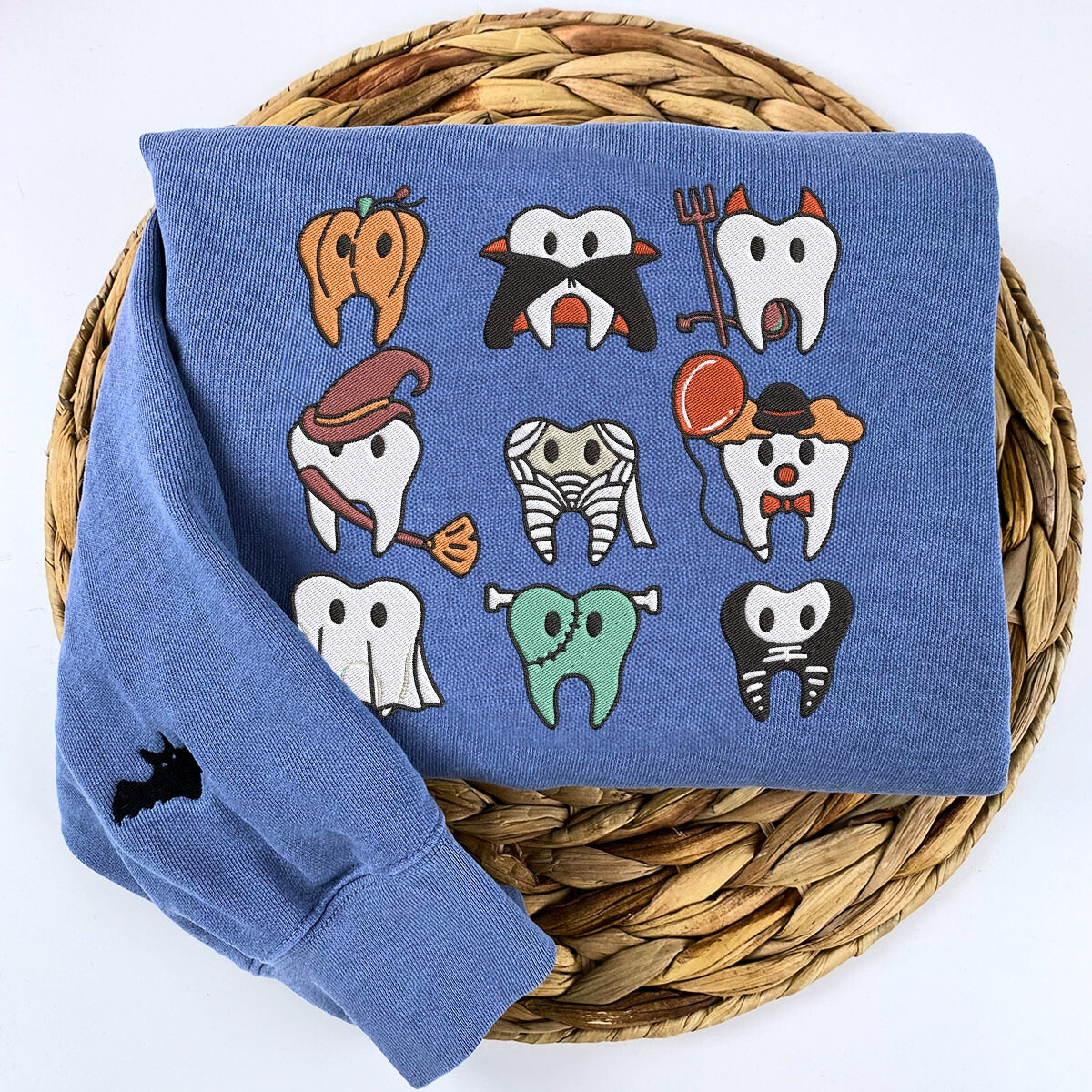 Embroidered Spooky Halloween Dentist Teeth T-Shirt or Sweatshirt