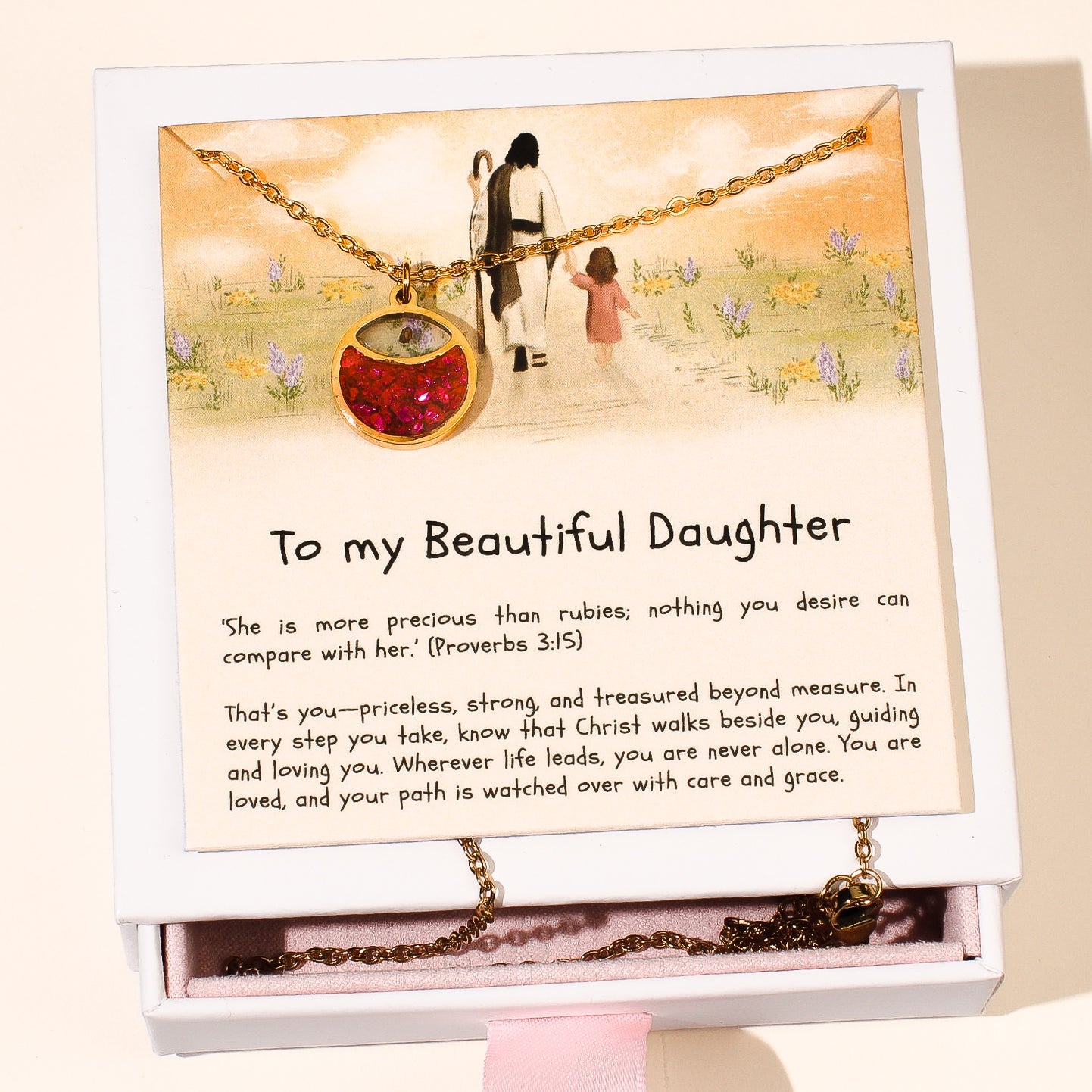 Precious as Rubies - Stainless Steel Necklace