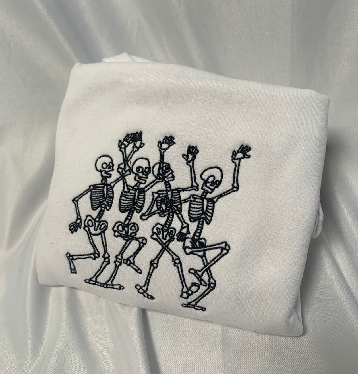 Dancing Skeletons Embroidered Crewneck