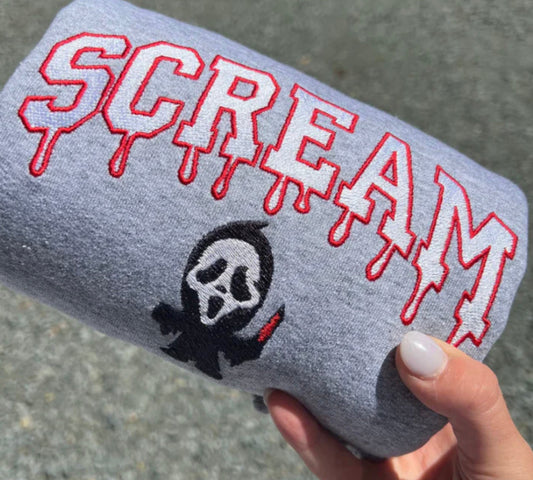 Scream Drip Embroidered Crewneck