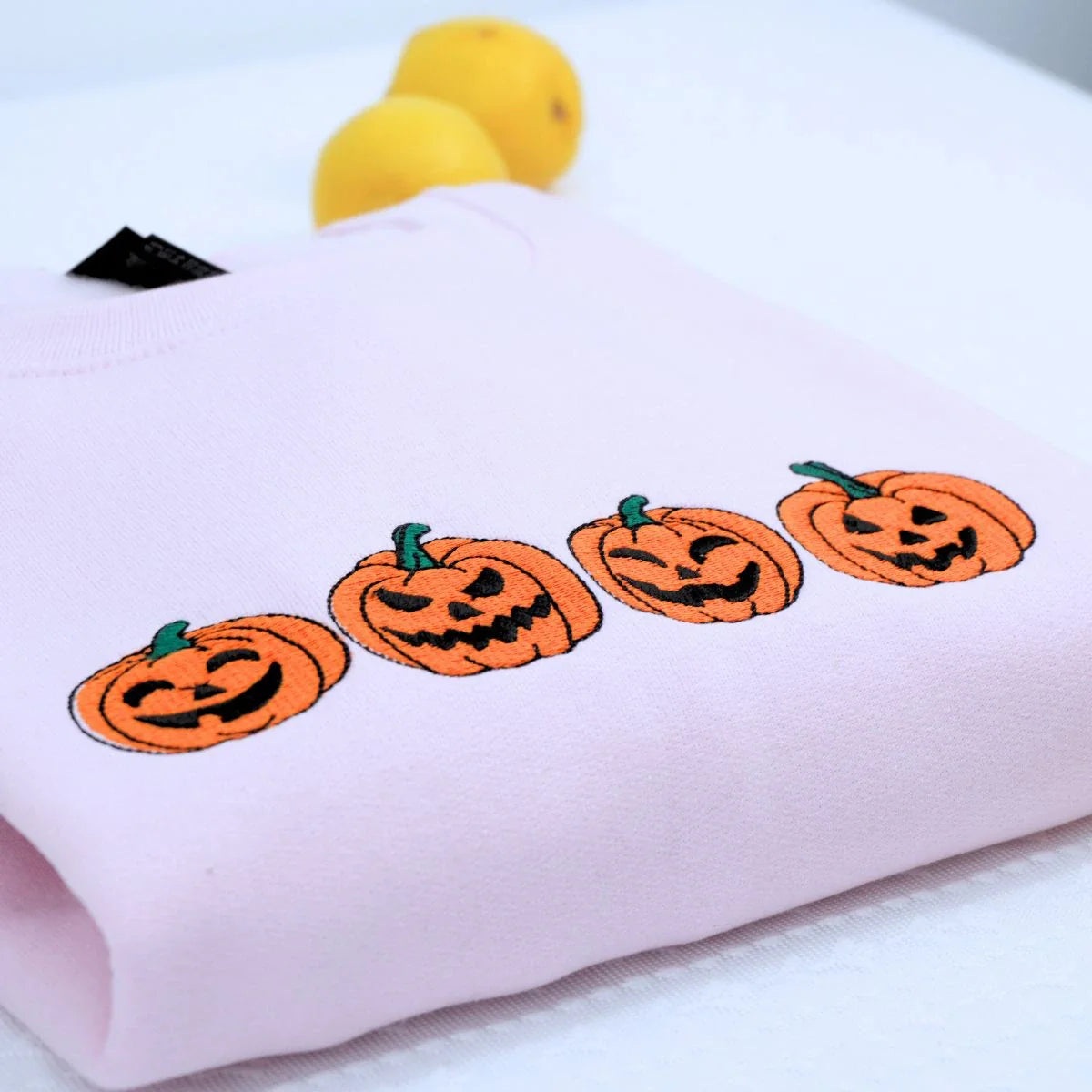 Pumpkin Sweatshirt, Fall Spooky Season Crewneck Embroidered for Halloween