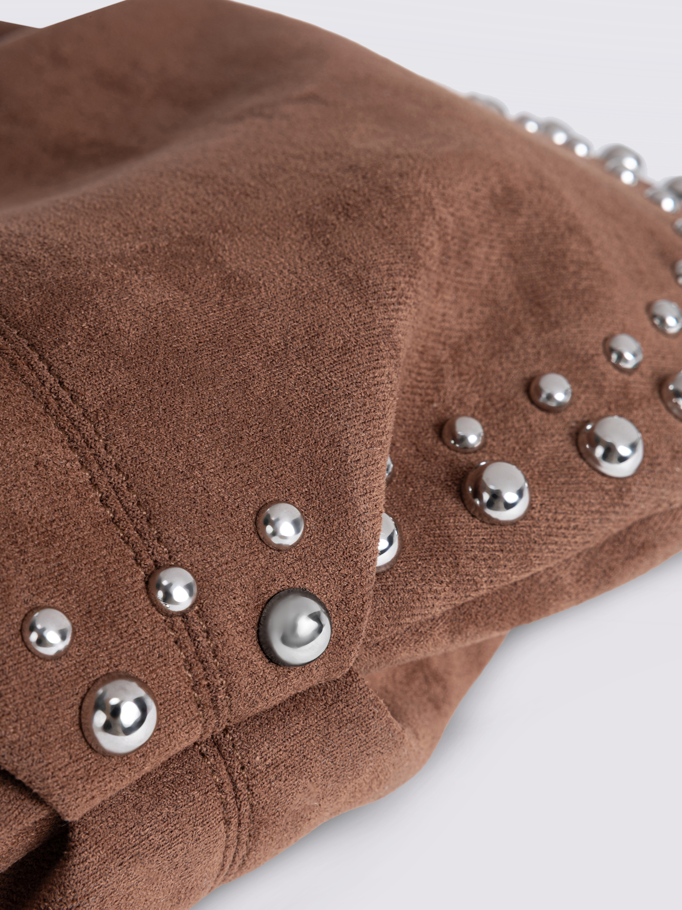 Studded Suede Shoulder Bag