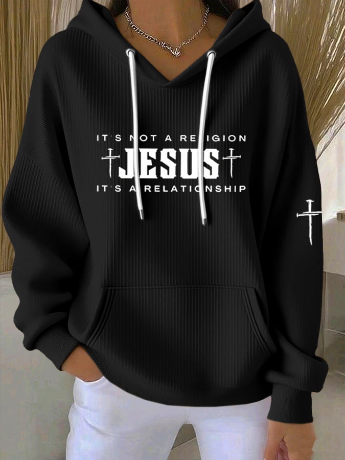 Women's Casual Faith  Textured Hoodie