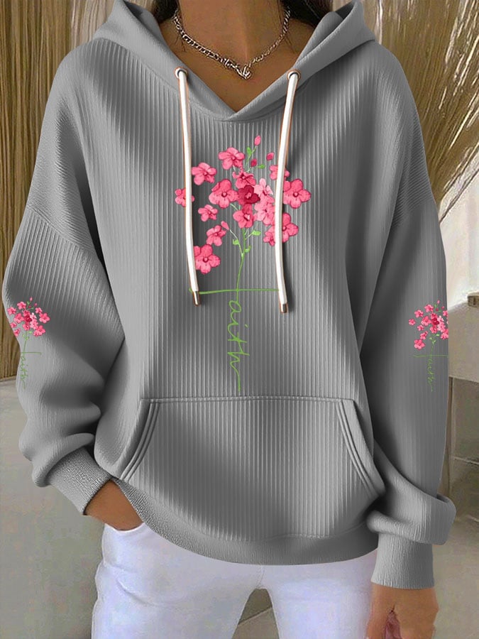 Women's Faith Print Casual Hoodie