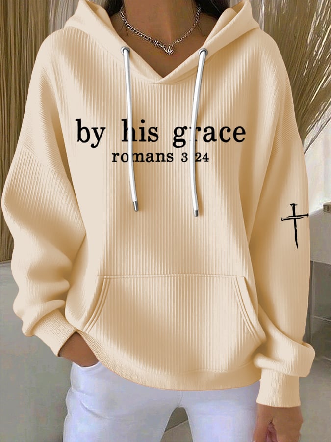 Women'S By His Grace Printed Hoodie Sweatshirt