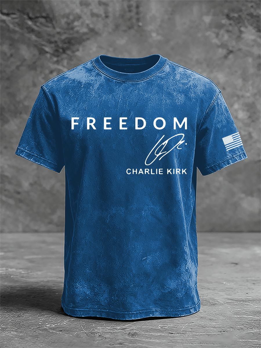 Men's Freedom Print Casual T-Shirt