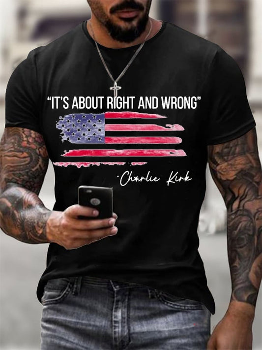 Men's It's About Right and Wrong  Printed T-Shirt