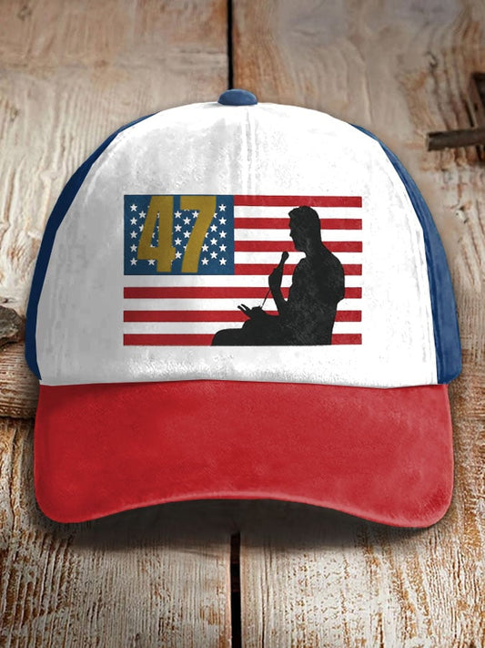 Unisex Retro 47 Flag Print Hat