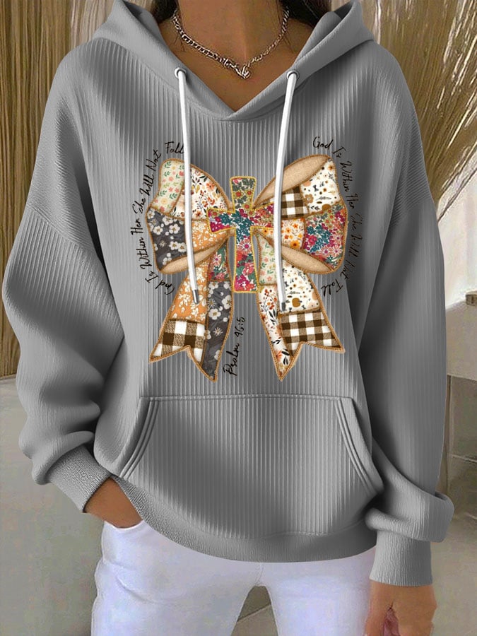 Women's Faith Print Casual Hoodie