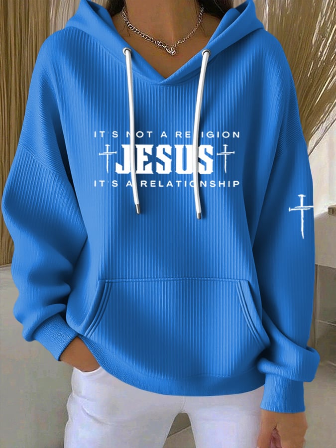 Women's Casual Faith  Textured Hoodie