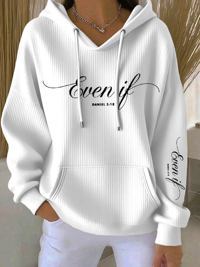 Women's Faith Print Casual Hoodie
