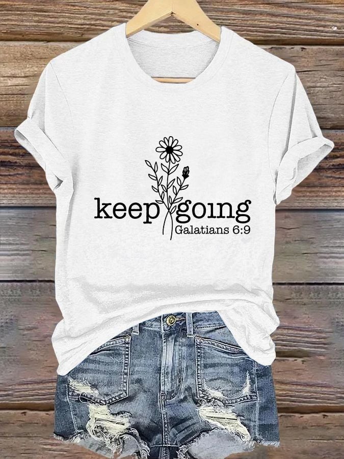 Women's Casual Christian Faith Graphic Printed Round Neck Short Sleeve T-Shirt