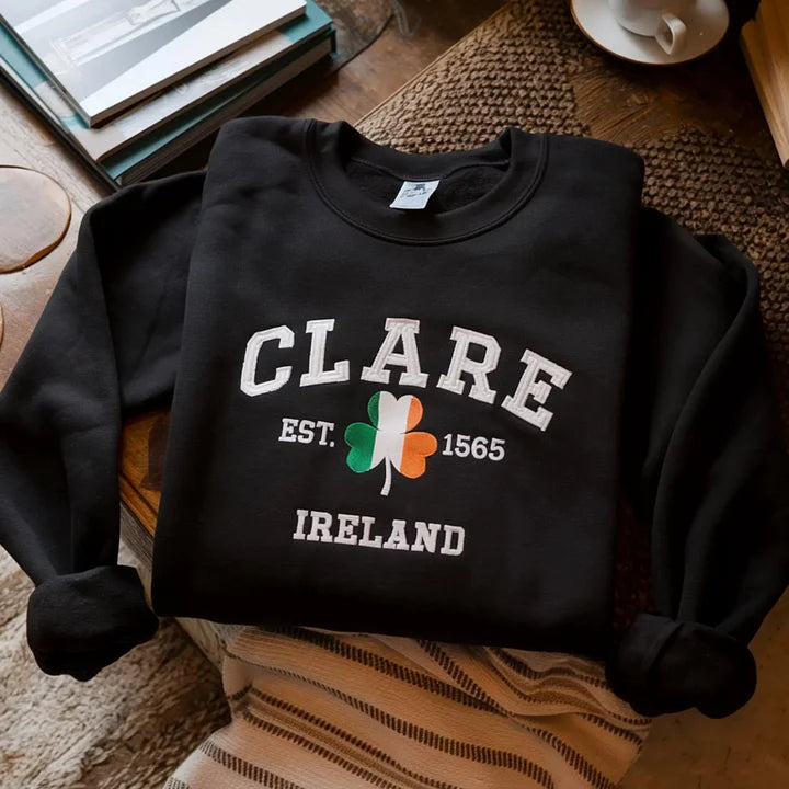 Custom Ireland City/County St Patrick's Day Embroidered Sweatshirt