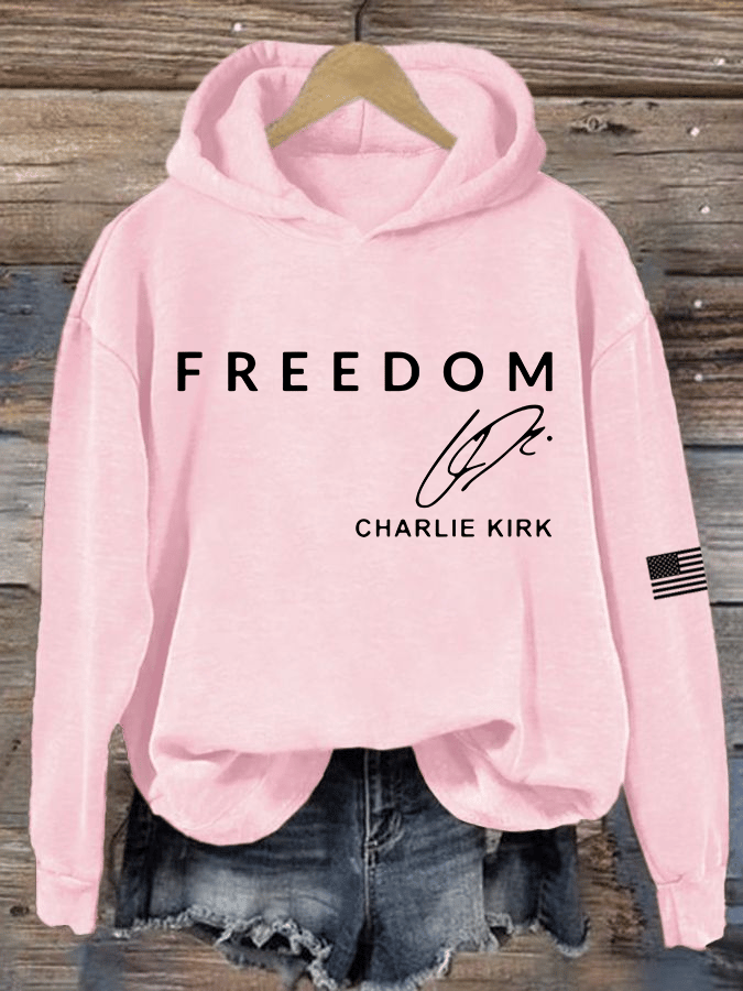 Women's Freedom Print Hooded Sweatshirt