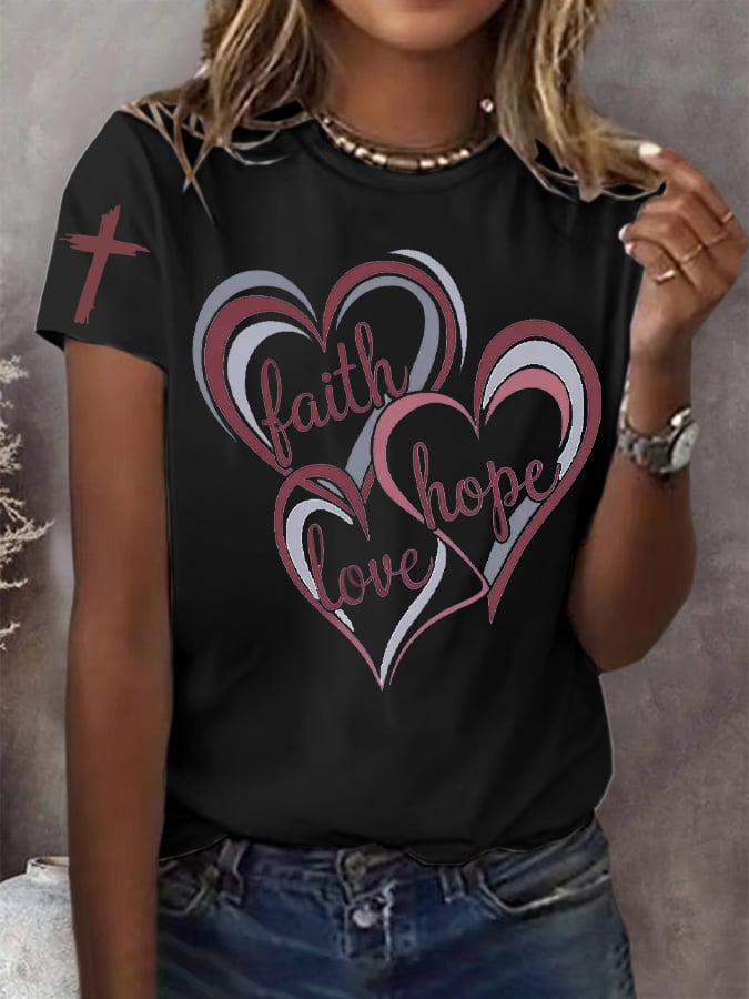 Women's Retro Faith Print T-Shirt