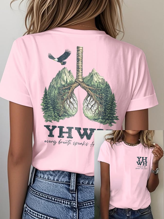 Women's Casual Retro Faith Print T-Shirt