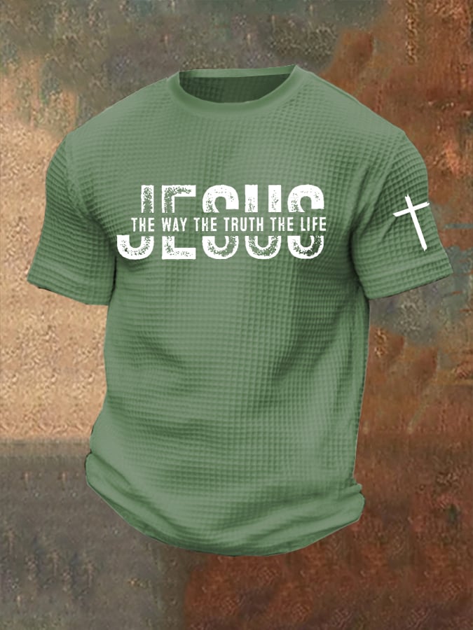 Men's Jesus The Way The Truth The Life Print Waffle T-Shirt