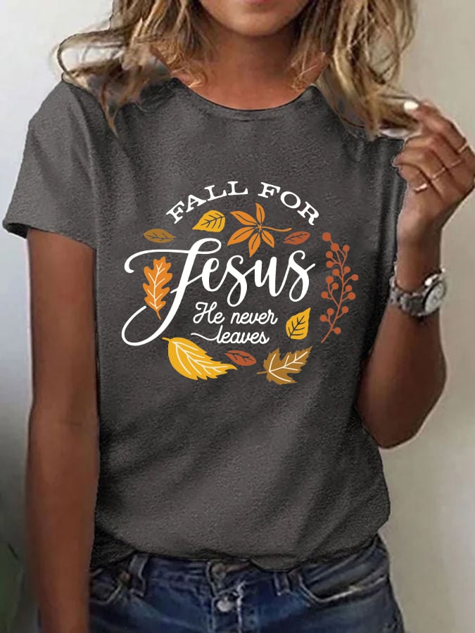 Women's Casual Christian Faith Graphic Printed Round Neck Short Sleeve T-Shirt