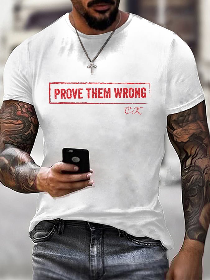 Men'S Casual Letter Print T-Shirt