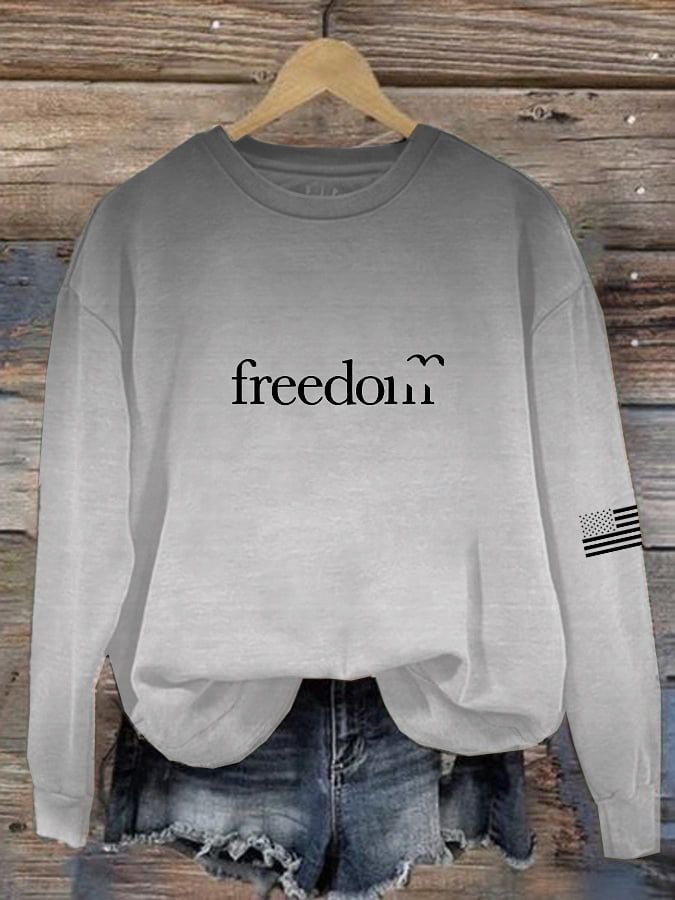 Women's Casual Freedom Flag Gradient Sweatshirt