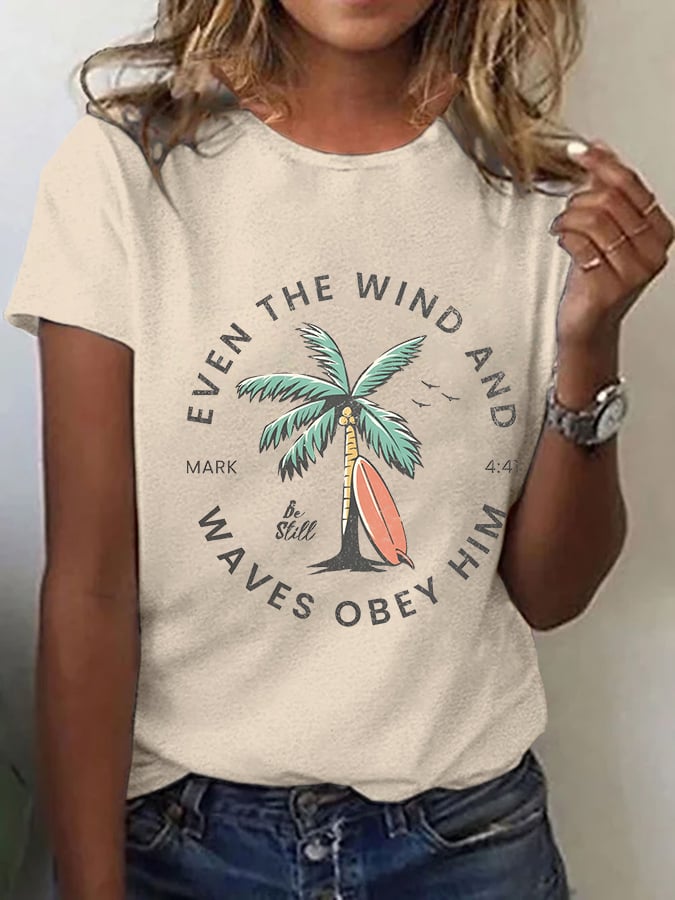 Women'S Casual Christian Scripture Graphic Print Short Sleeve T-Shirt