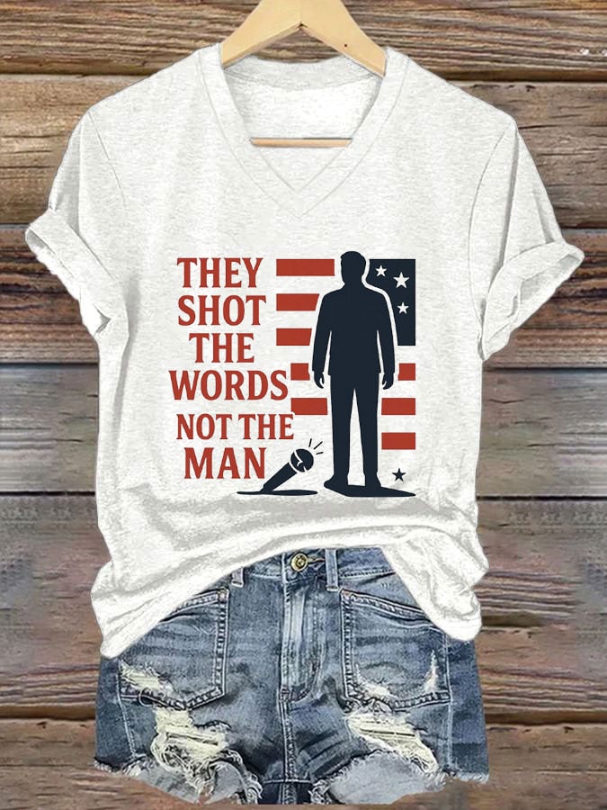 Women's Hot Spot Print V Neck T-shirt