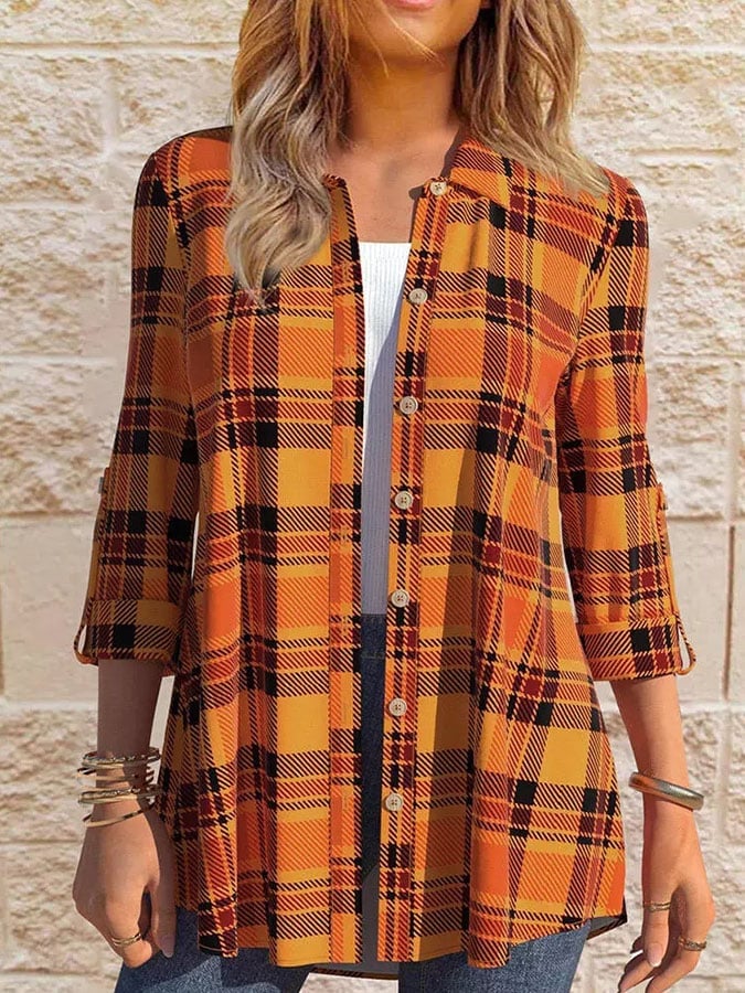 Casual Plaid Long Sleeve Shirt