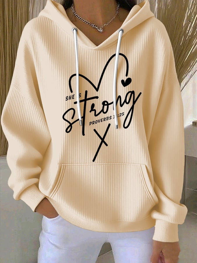 Women's Casual Faith  Textured Hoodie
