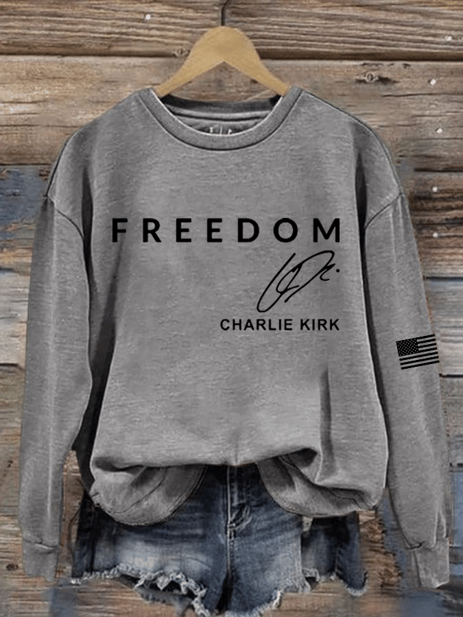 Women's Freedom Printed Crew Neck Sweatshirt
