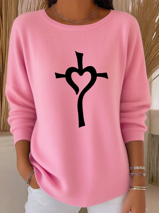 Women's casual simple cross knitted top