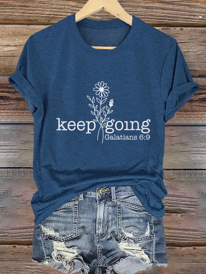 Women's Casual Christian Faith Graphic Printed Round Neck Short Sleeve T-Shirt