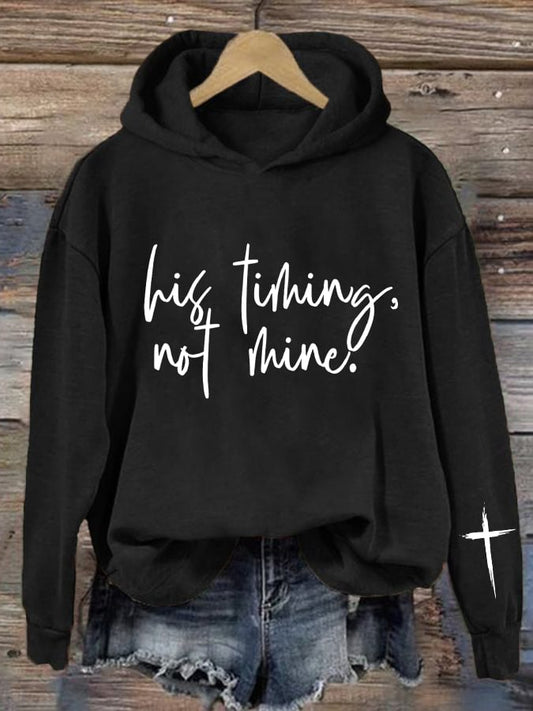 Women's His Timing, Not Mine  Print Sweatshirt