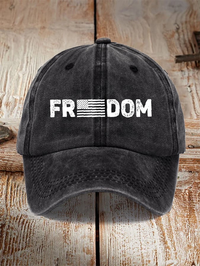 Unisex Freedom American Flag Print Baseball Cap
