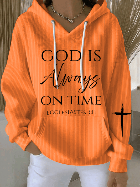 Women's God Is Always On Time  Print Sweatshirt