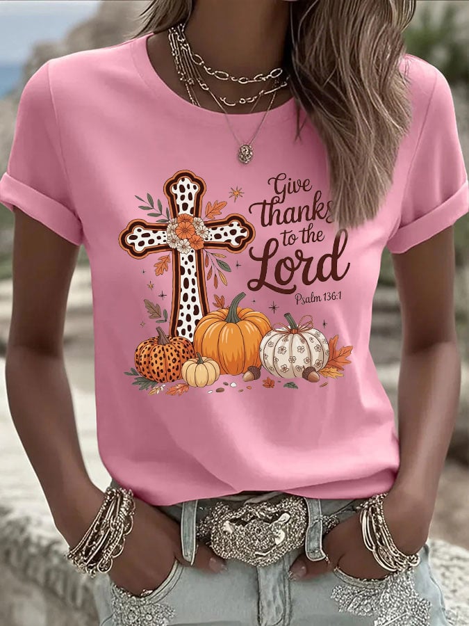 Women's casual thank you T-shirt