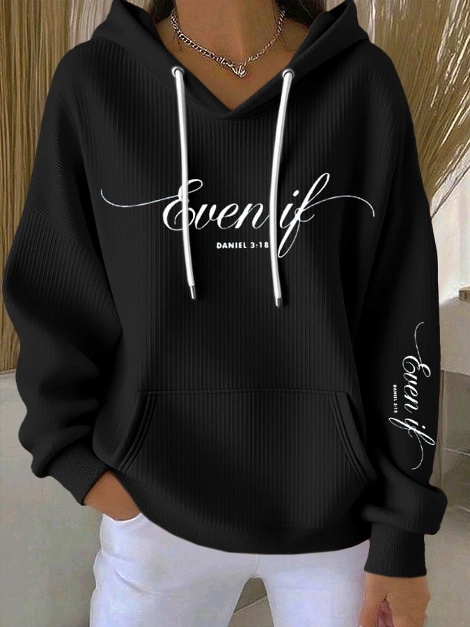 Women's Faith Print Casual Hoodie