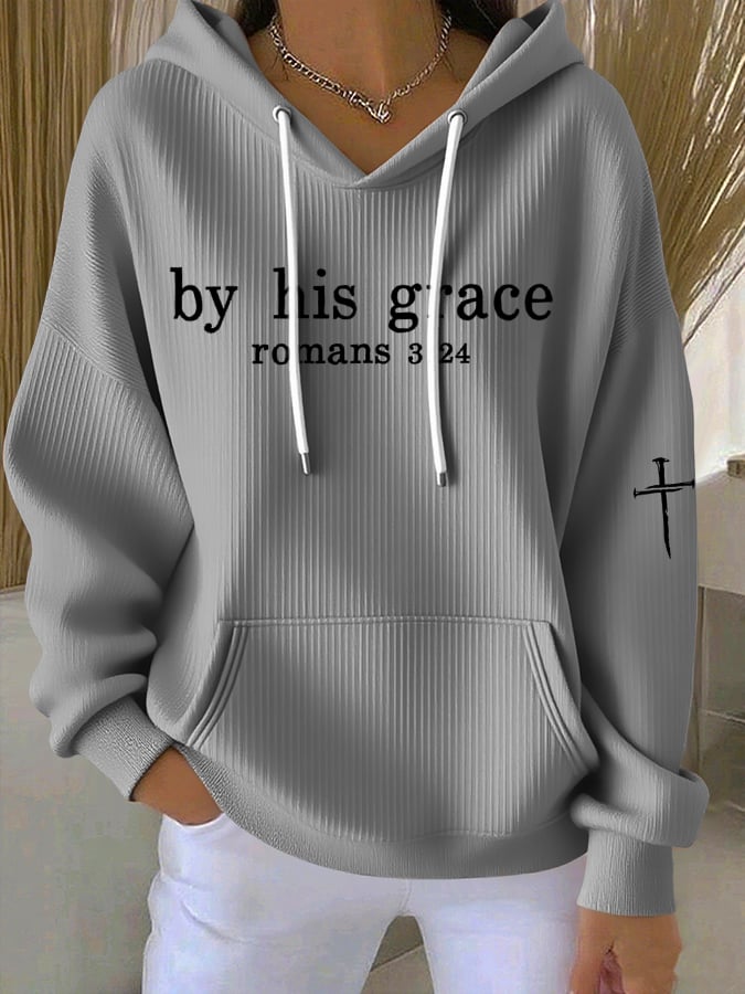 Women'S By His Grace Printed Hoodie Sweatshirt