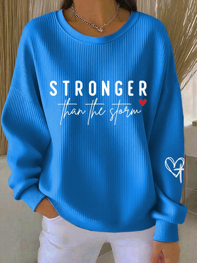 Women's Casual Faith Textured Sweatshirt