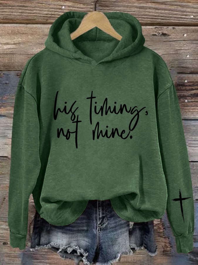 Women's His Timing, Not Mine  Print Sweatshirt