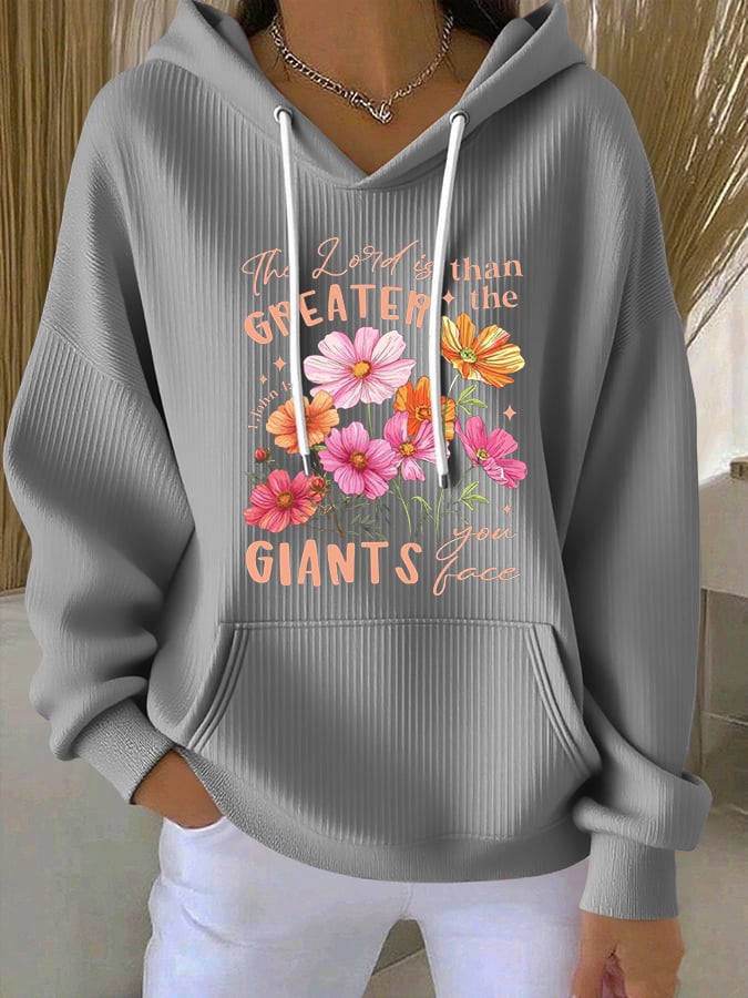 Women's Casual Faith  Textured Hoodie