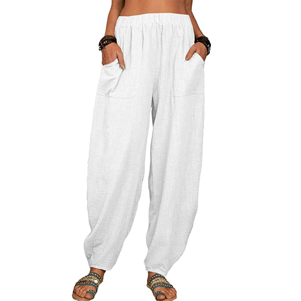 Loose cotton linen casual harem pants