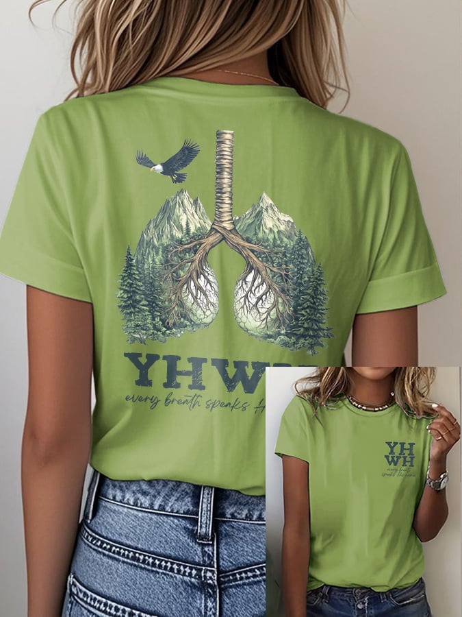 Women's Casual Retro Faith Print T-Shirt