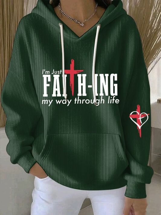 Women's  I'M Just Faith-Ing My Way Through Life Sweatshirts