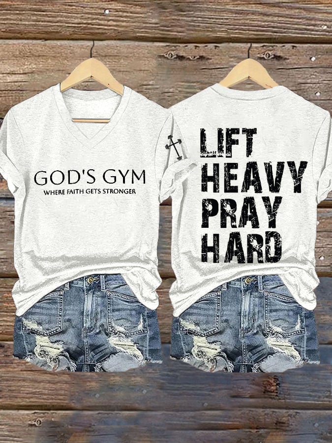Women's Retro Gym Faith Print T-Shirt