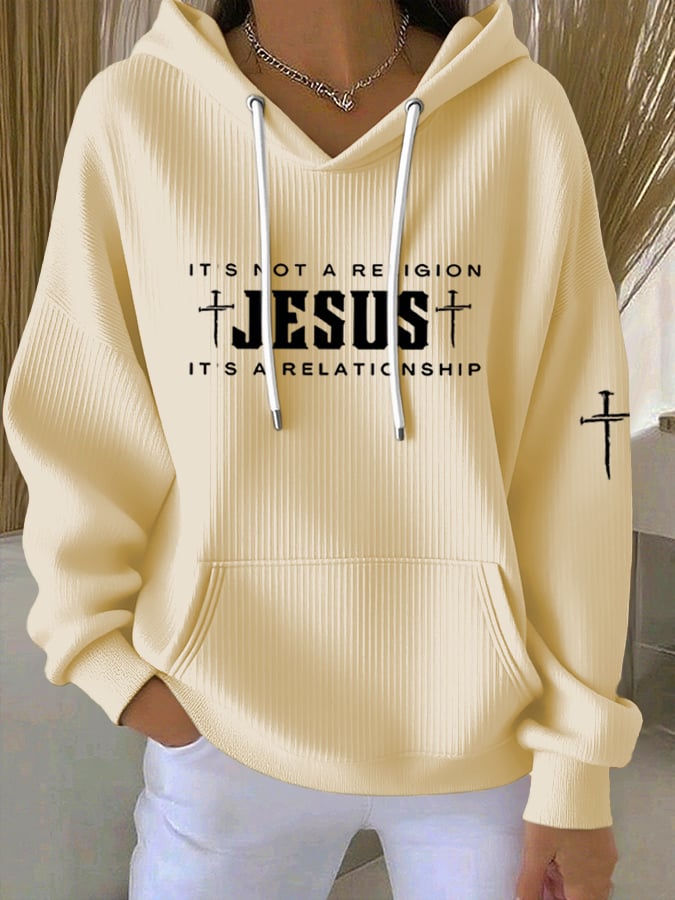 Women's Casual Faith  Textured Hoodie