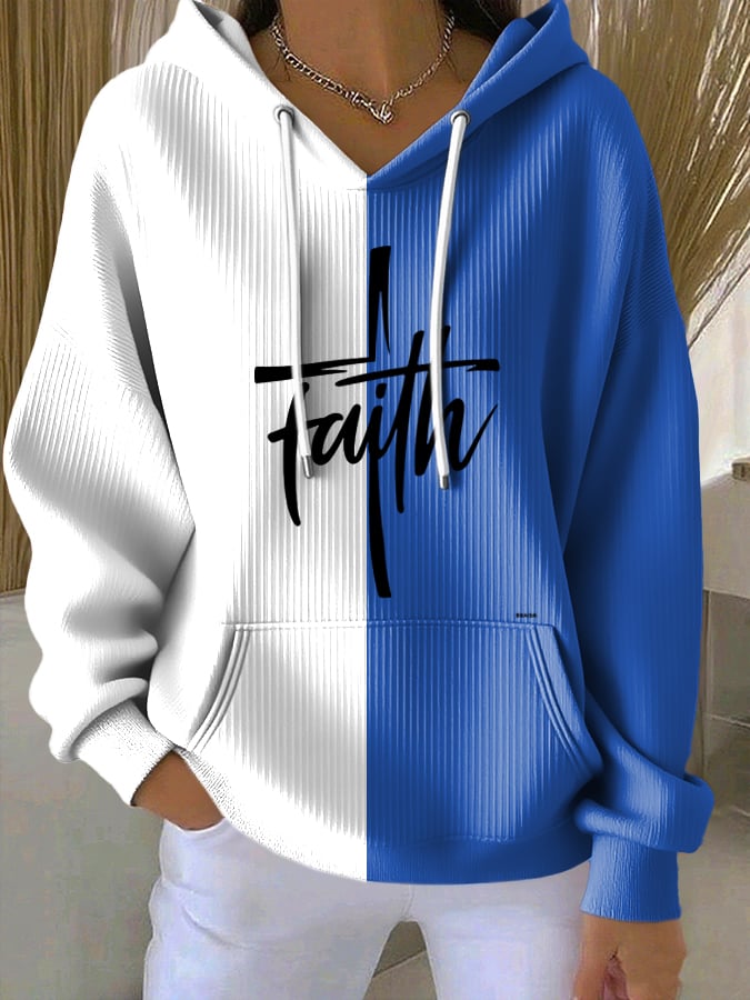 Women's Casual Faith  Textured Hoodie