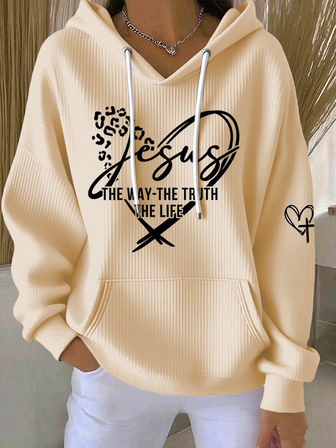 Women's Jesus The Way The Truth The Life Print Hoodie